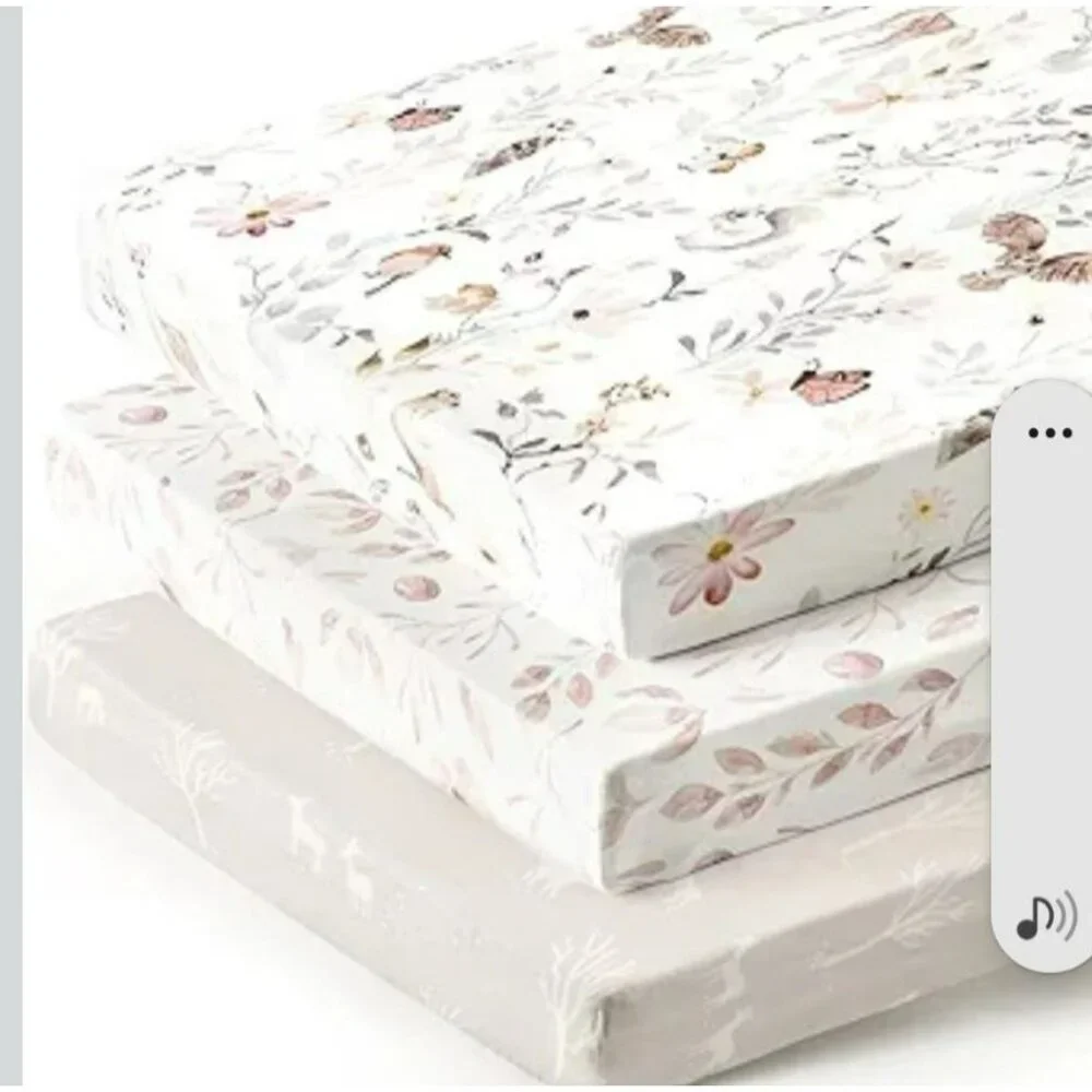 Grssder Baby Bedding Jersey Knit Bassinet Sheet Set 3-Pack High Stretchy Super S